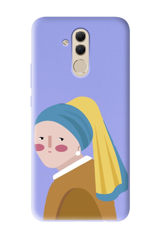 Huawei Mate 20 Lite Compatible Pearl Earring Girl Design Lilac Launch Phone Case