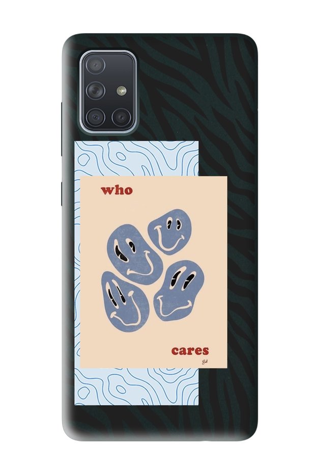 Samsung A71 Compatible Who Cares Designed Black Launch Phone Case
