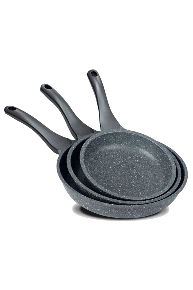 3'lü Tava Seti Gri 20 Cm 24 Cm 28 Cm - 1