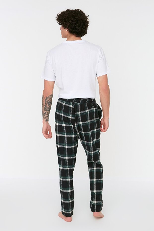 Çok Renkli Ekoseli Geniş Kesim Unisex Dokuma Pijama Altı Eşofman THMAW21PJ0013 - 9