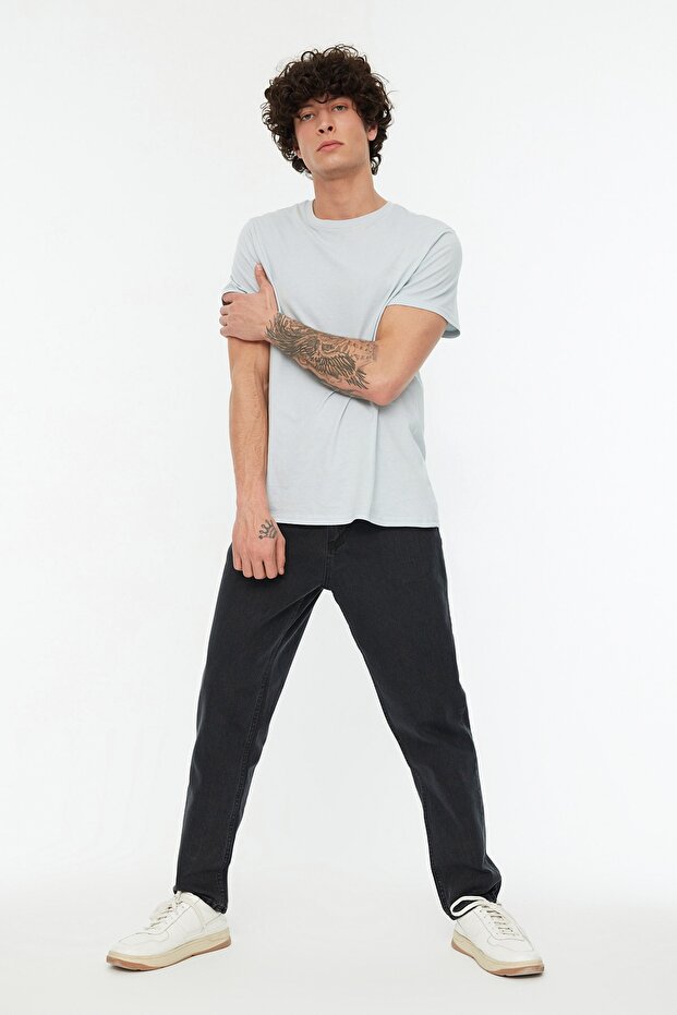 Siyah Relax Fit Boyfriend Jeans Kot Pantolon TMNAW21JE0286 - 3
