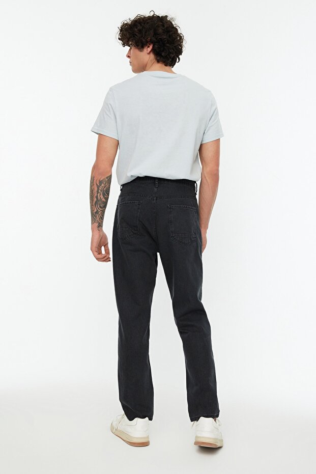 Siyah Relax Fit Boyfriend Jeans Kot Pantolon TMNAW21JE0286 - 6