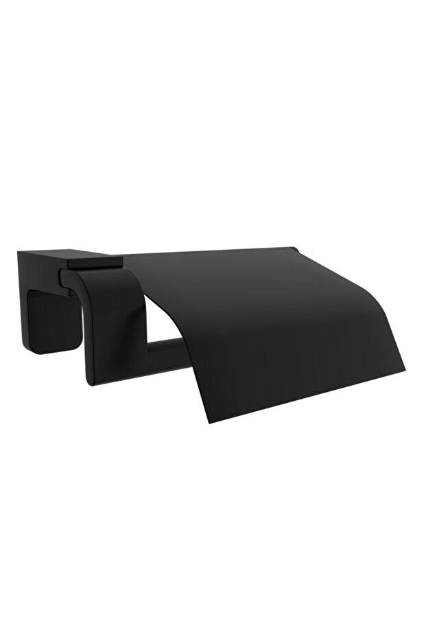 Lux Chrome Black Covered Toilet Paper Holder