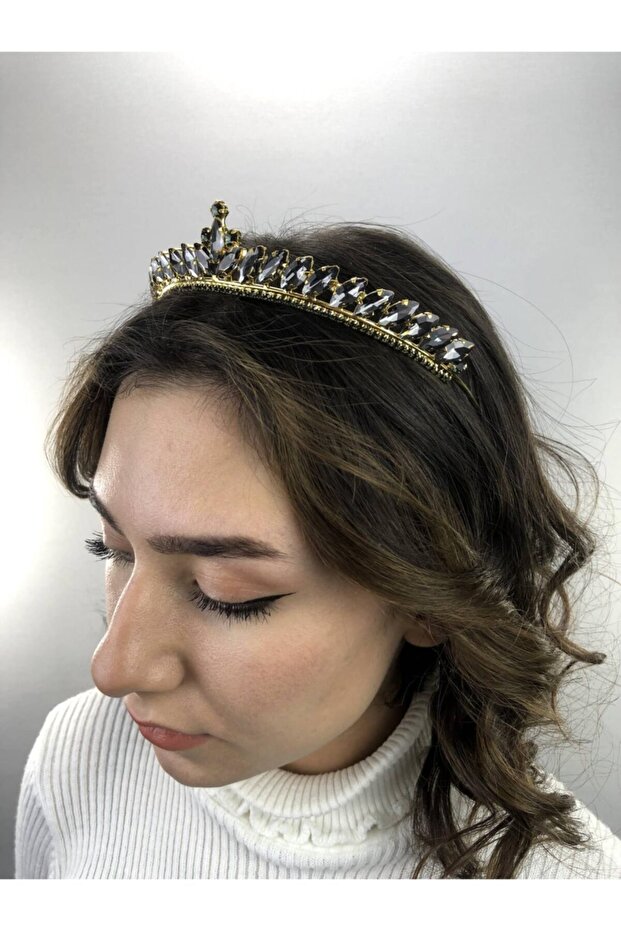 Anthracite Gold Isabella Model Henna Crown – Special Design, Accessory, Quality Production, Eye-Catching Style –
