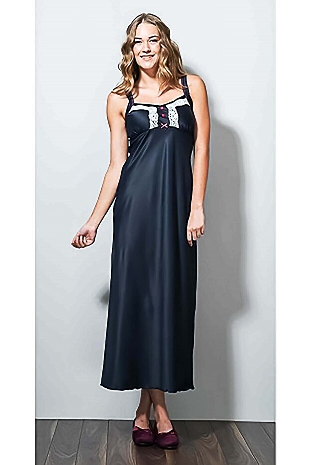 Askılı Maxi Gecelik Siyah 5347 - 1