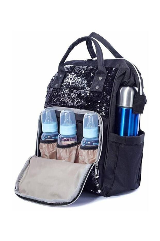 Anne Bebek Bakım Çantası - Siyah Pullu - 1