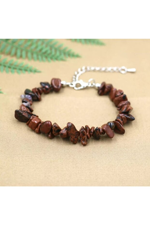 Women's Spotted Jasper Cracked Natural Stone Bracelet