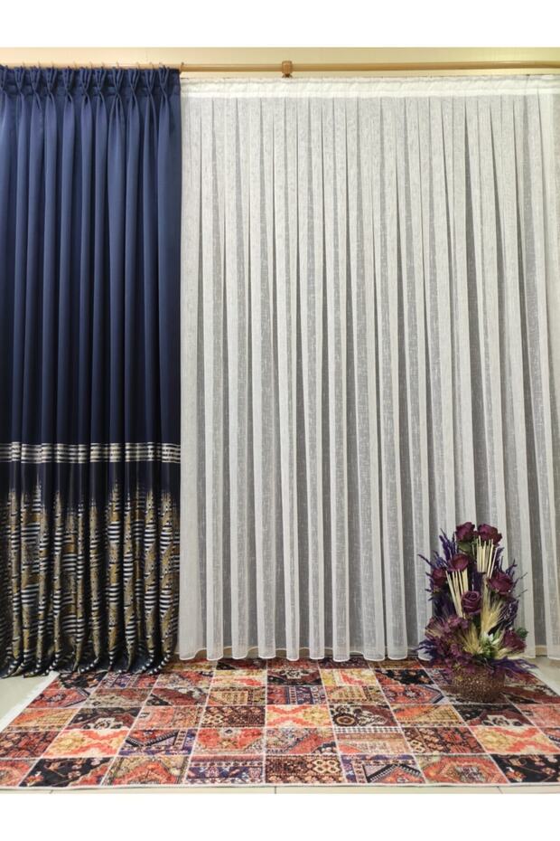 Natural Linen Pleatless Tulle Curtain