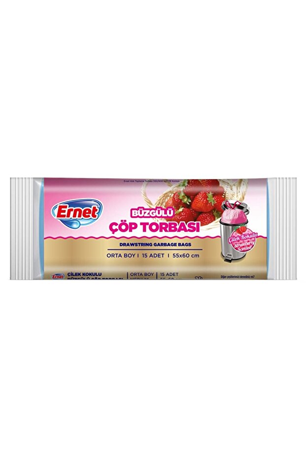 Drawstring Garbage Bag Strawberry Medium Size 15 Pieces - 1