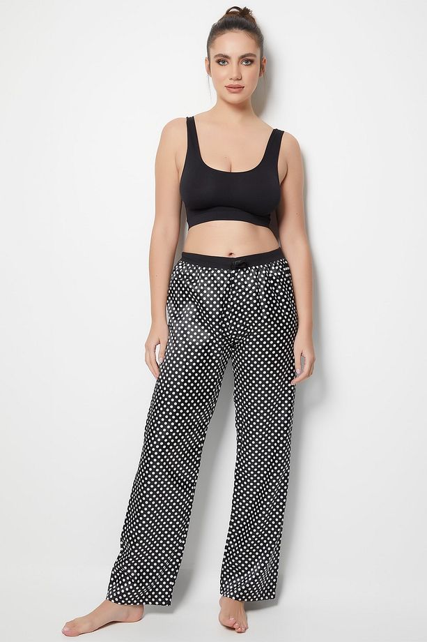 Saten Tek Alt Pijama - 1