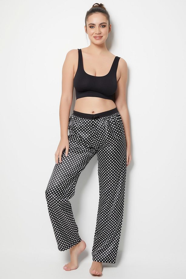 Saten Tek Alt Pijama - 4