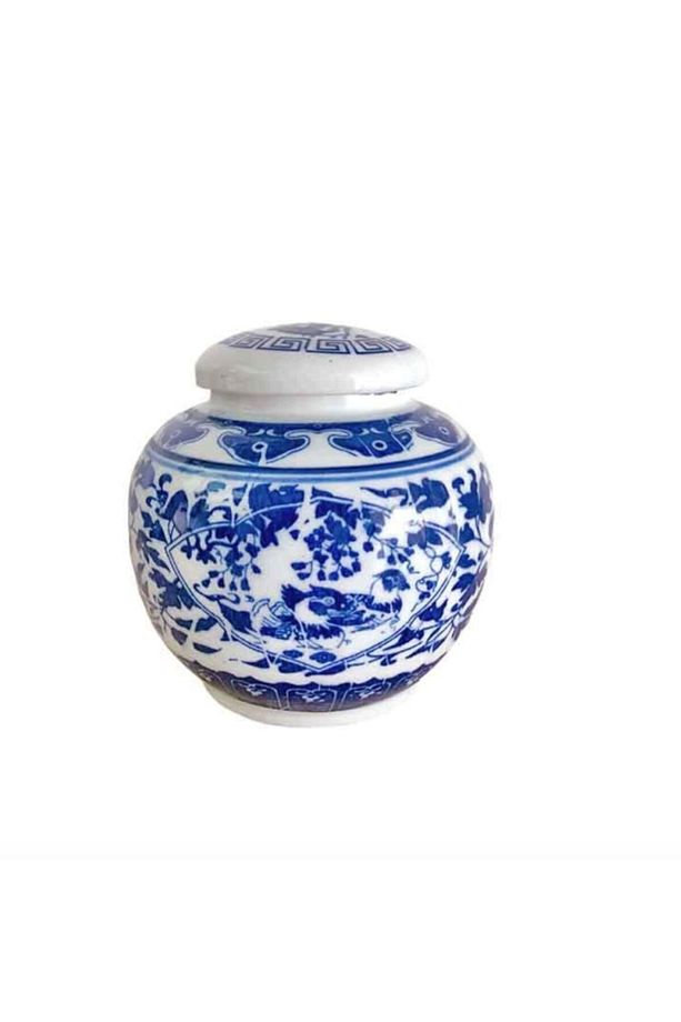 Bleu Blanc Yuvarlak Mini Kavanoz 10cm - 1