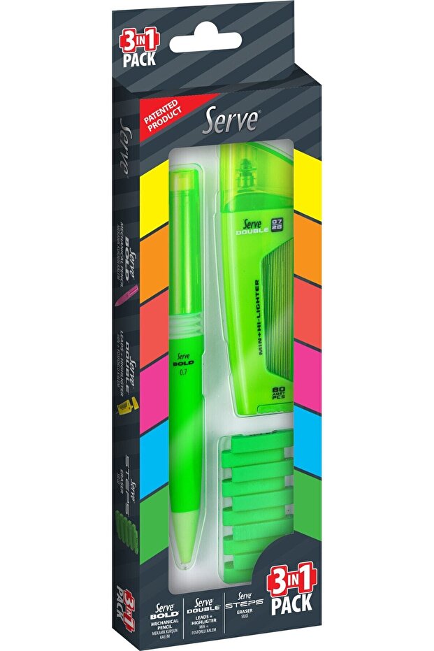 Bold Double Steps 3lü Set Yeşil - 1