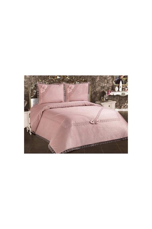 Naime Pike Takımı Ve Yatak Örtüsü Kapitone Güpürlü Pike Takımı Yatak Örtüsü Çift Kişilik 250x260 - 2