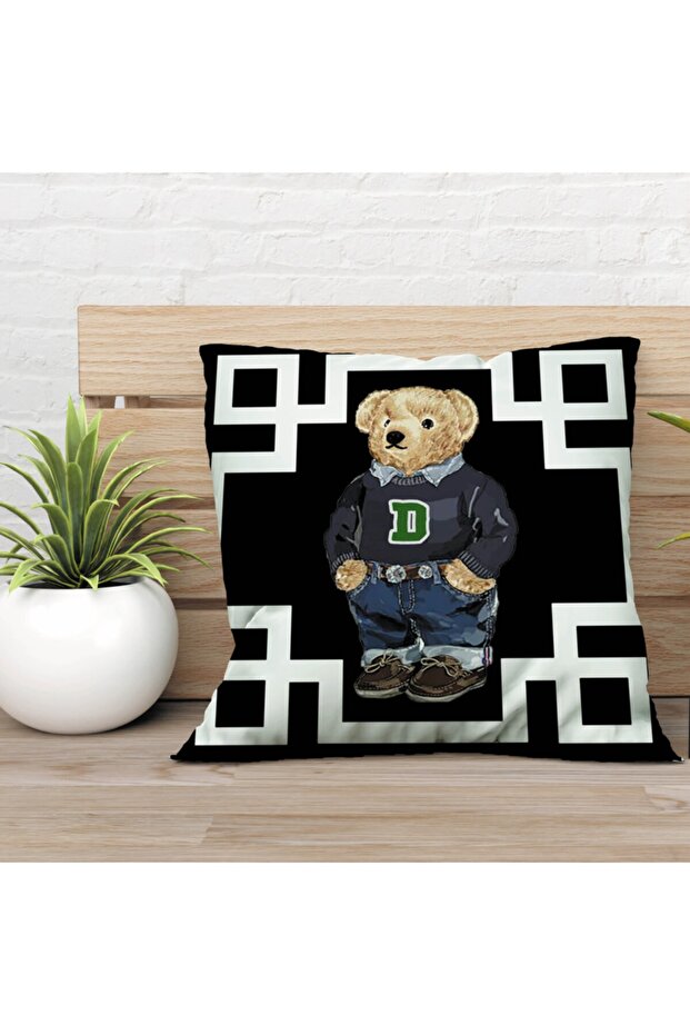 Special Design Double Sided Teddy Bear 43x43 Throw Pillow Cover