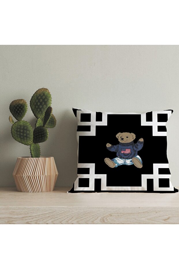 Teddy Bear Special Design Double Sided Digital Printed Throw Pillow Cover