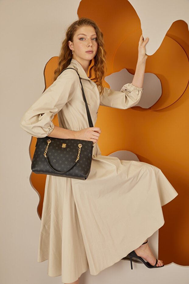 Black Monogram Women's Shoulder Bag 05PO22Y1561