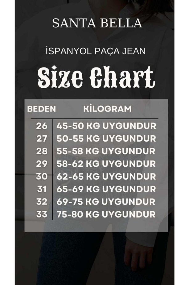 S.o.l.m.a.z Siyah Ispanyol Paça Jean Ekstra Likra Bayan Yüksek Bel Uzun Bacak (toparlayıcı) - 4
