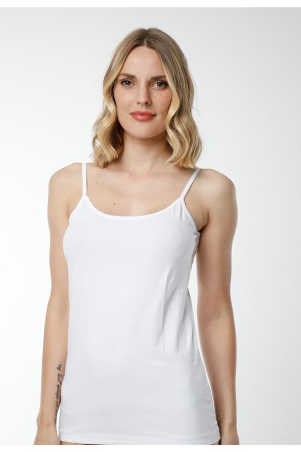 Women's Cotton White Lycra Tank Top 3-Piece