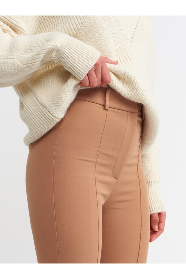 7962 Ispanyol Paça Pantolon-camel - 3