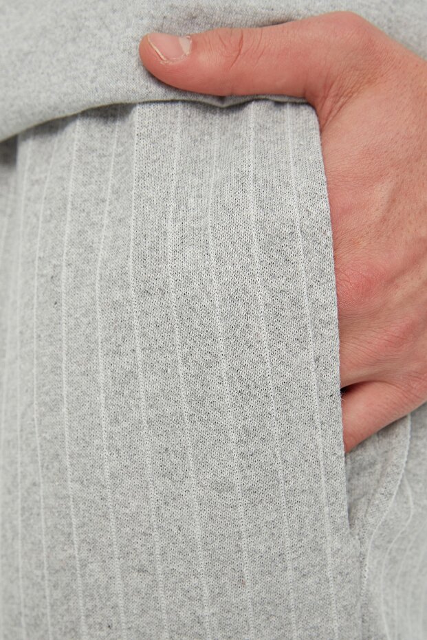 Gri Baskılı Regular Fit Örme Pijama Takımı THMAW21PT0393 - 3
