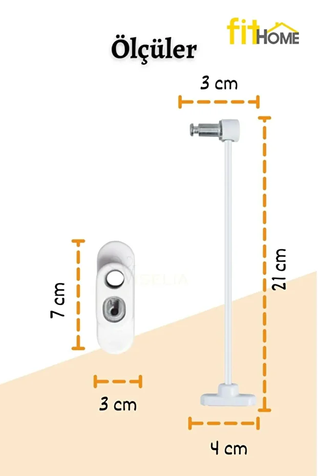 Çelik Halatlı Cam Kilidi Pvc Pimapen Anahtarlı Hırsız Kilidi Bebek Çocuk Emniyet Kilidi - 4