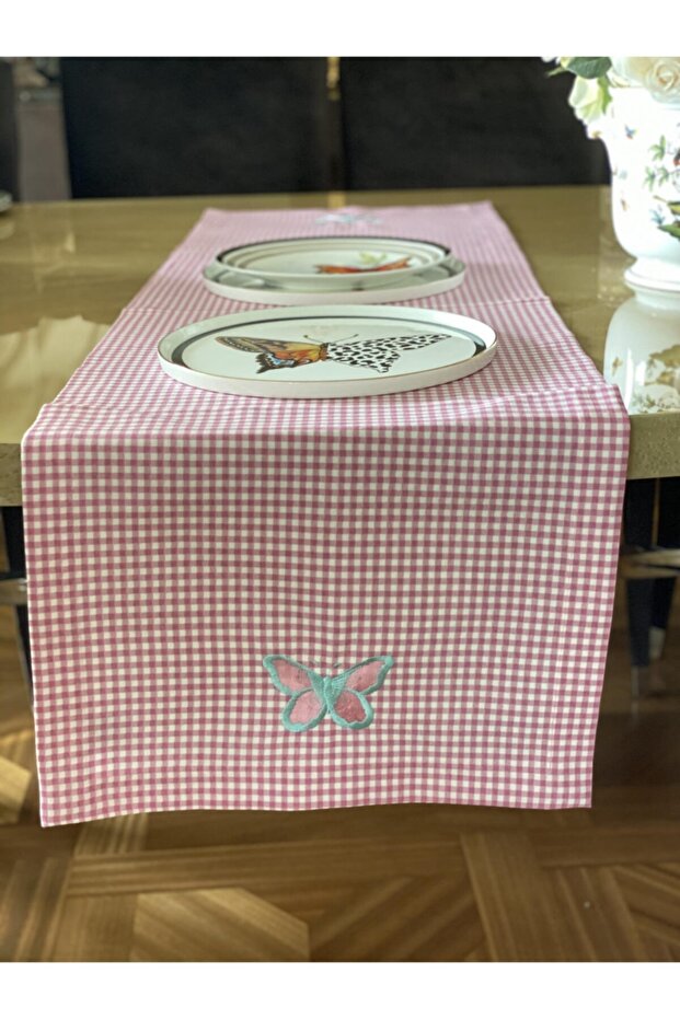 Light Pink Gingham Runner - 3