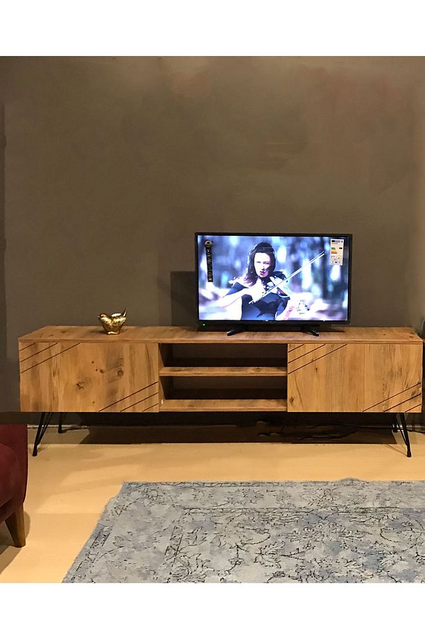 Ceviz Kare Çapraz Tv Ünitesi Tek Alt - 1