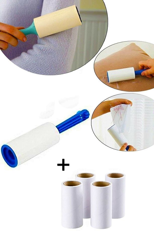 Yapışkanlı Tüy Toplama Rulosu 60 Yaprak X 5 Adet Tüy Bandı - 1