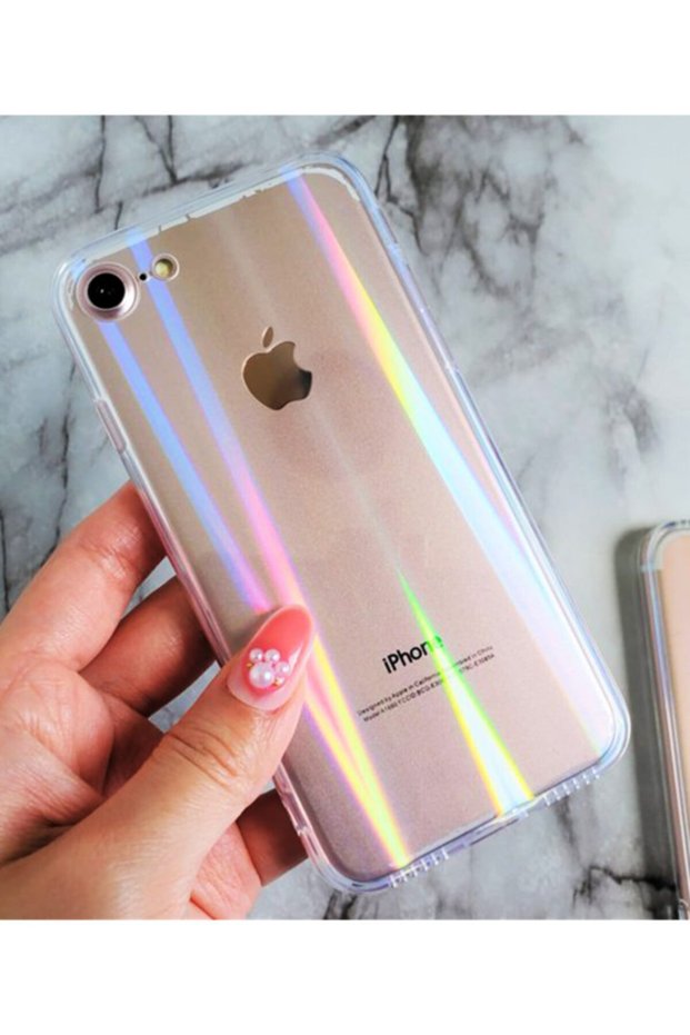 iPhone 7/8 Se 2020 Compatible Hologram Transparent Silicone Pc Case