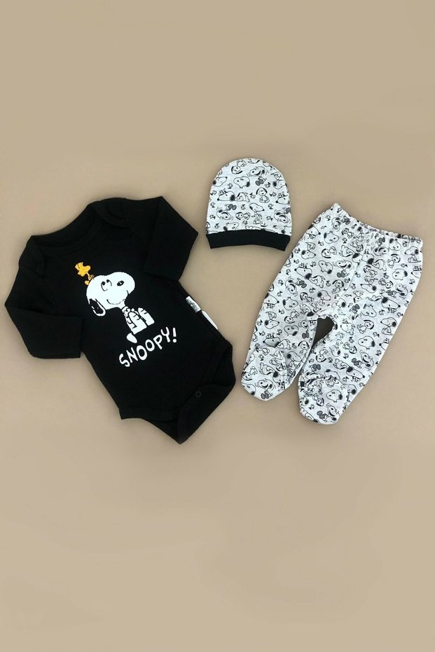 Snoppy Long Sleeve Badi 3-Piece Baby Set