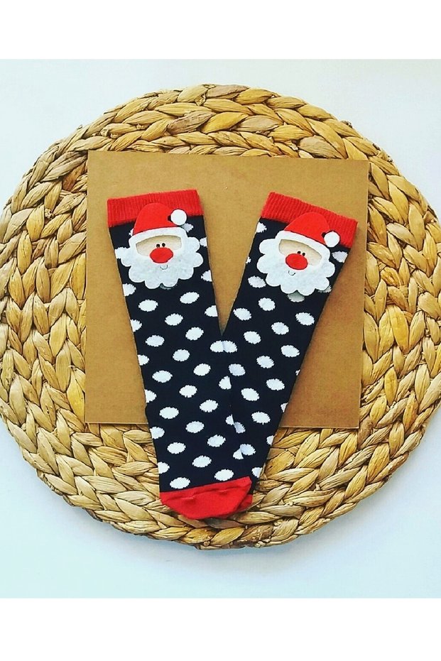 Girl Boy Baby Santa Claus Decorated Knee-Length New Year Stocking Baby New Year Stocking