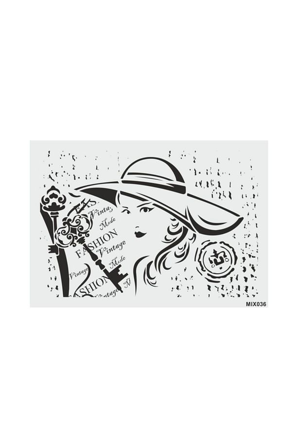 Stencil Tasarım Mıx036 Mix Desen - Dekoratif Duvar, Eşya, Fayans,kumaş Boyama Şablonları 21x30 Cm - 2