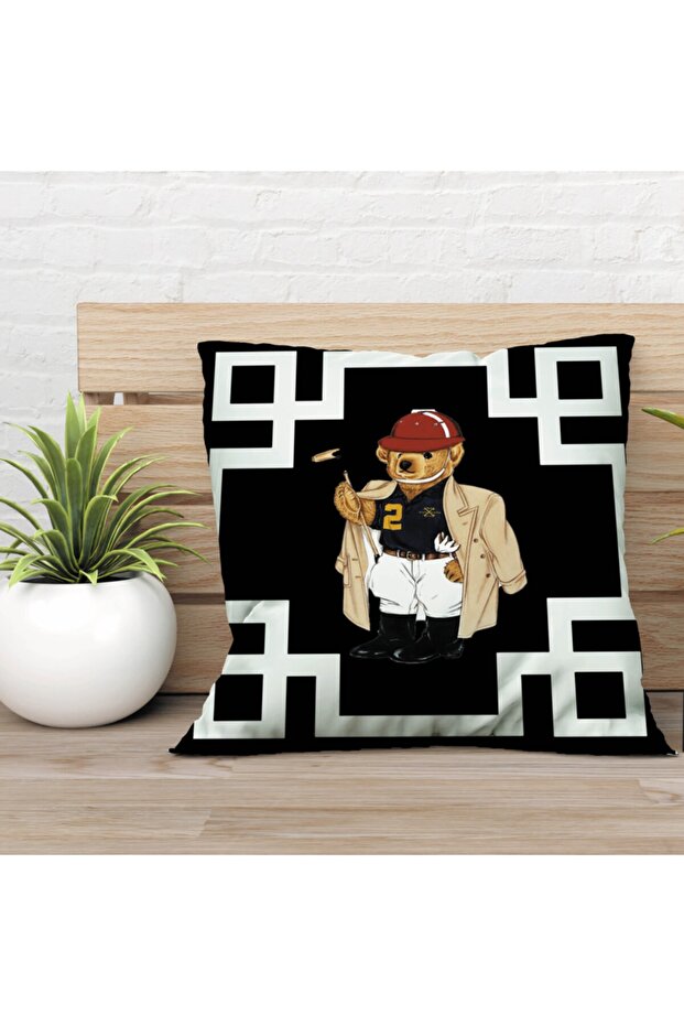 Special Design Double Sided Teddy Bear 43x43 Throw Pillow Cover