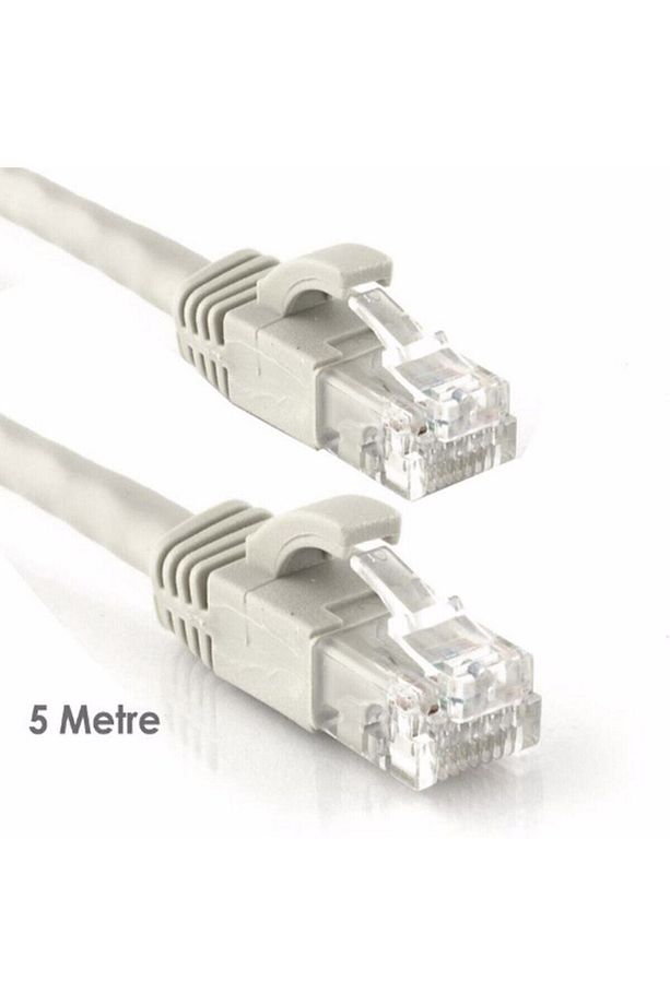 5 Metre Cat 6 Fabrikasyon Internet Data Kablosu ( Rj45 Uc Ethernet Modem ) - 1