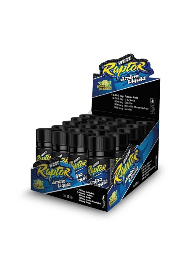 Raptor Amino Acid Liquid 20 Shots - Lime