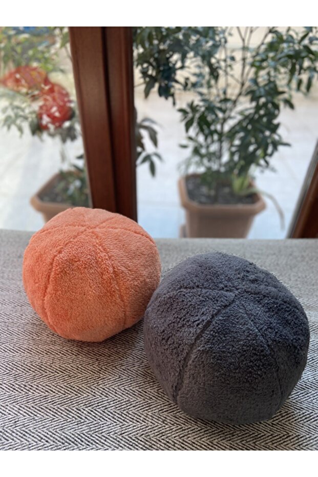 Teddy Gri+turuncu Top - 1