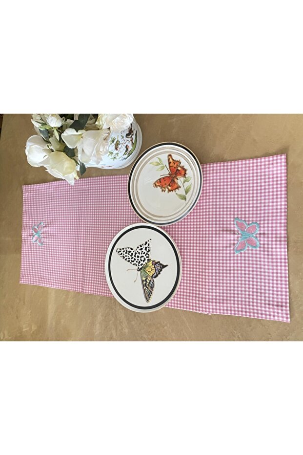 Light Pink Gingham Runner - 4