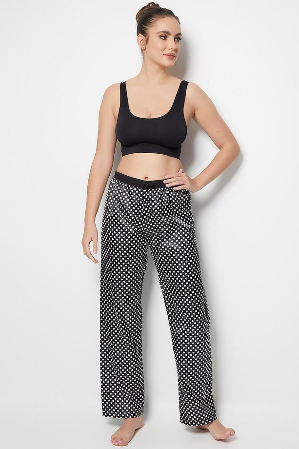 Saten Tek Alt Pijama - 2