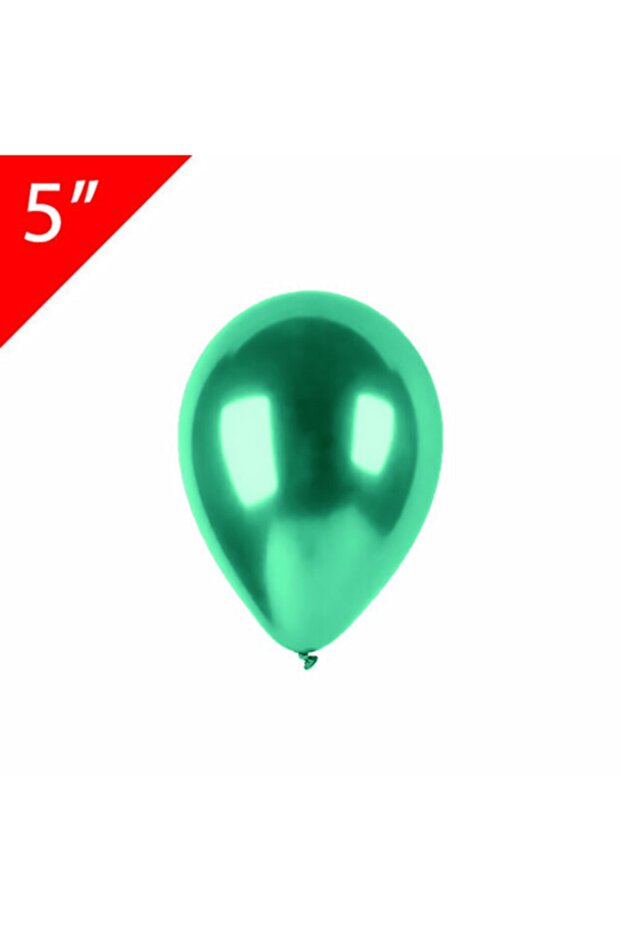 5 Inch Chrome Green Mini Balloon 10 Pieces