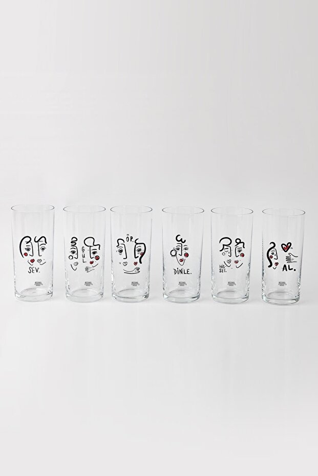 Talking Portraits Sev Rakı Glass Set of 6