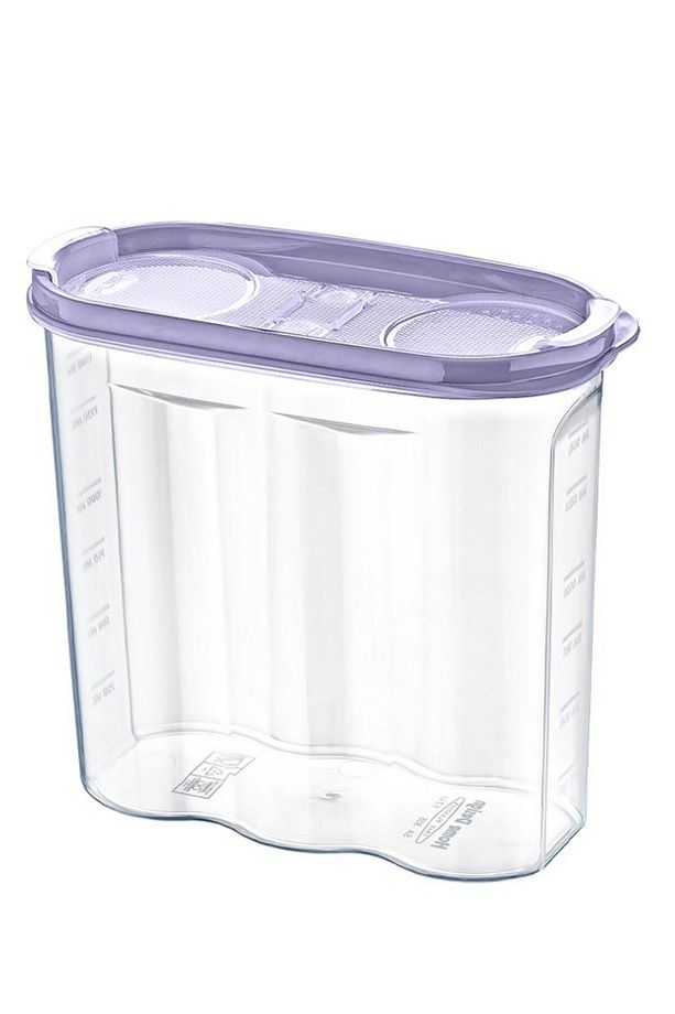 ® 6 Adet 2 Kapaklı Ölçekli Erzak Kuru Gıda Saklama Kutusu Kabı - 1,7 Litre - Sa935 - 3
