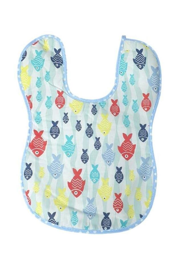 مريلة قطنية كبيرة منقوشة على شكل سمكة - 1