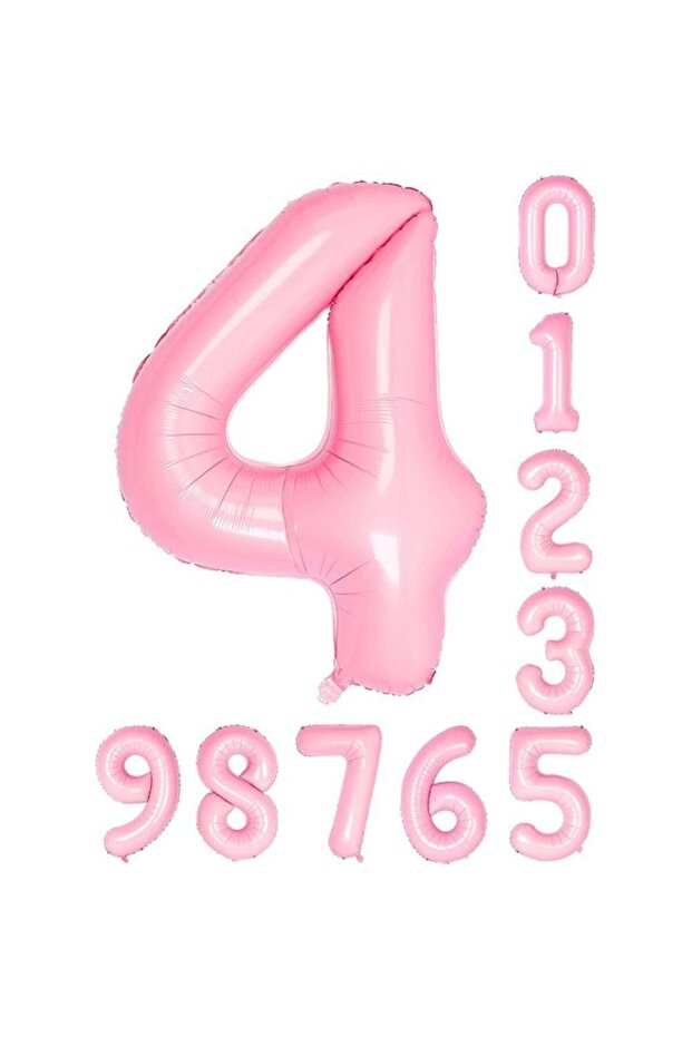 4 Four Number Pink Foil Balloons 34" Inc 76 Cm