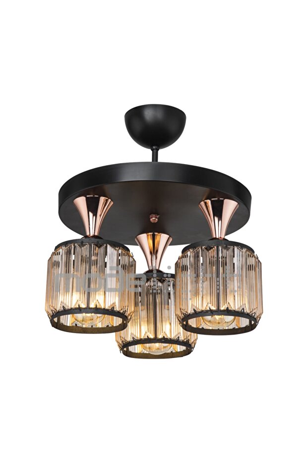 Haliç 3lü Plafonyer Avize Siyah / Bakır - 4