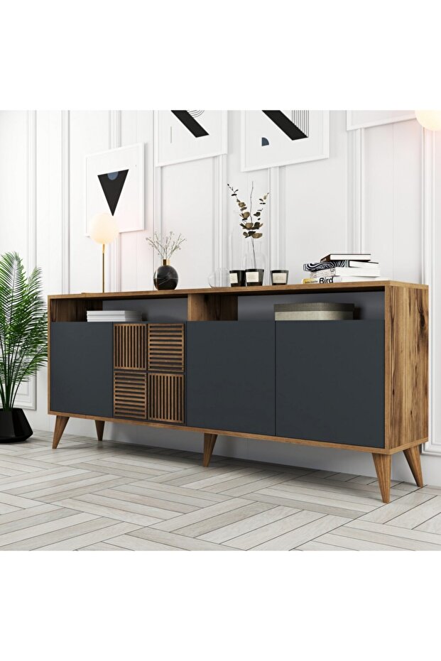 Milan Konsol Ceviz Antrasit - 3