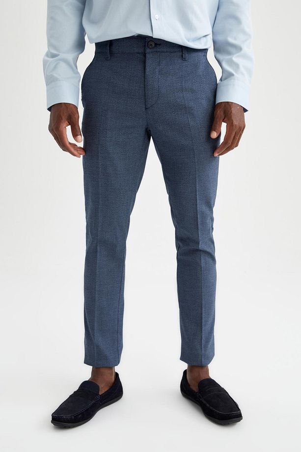 Tailored Fit Desenli Kumaş Pantolon - 2