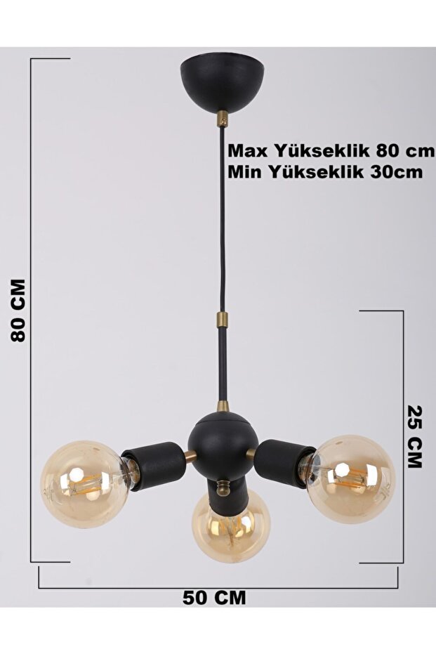 Mobel Siyah Eskitme Avize - 4