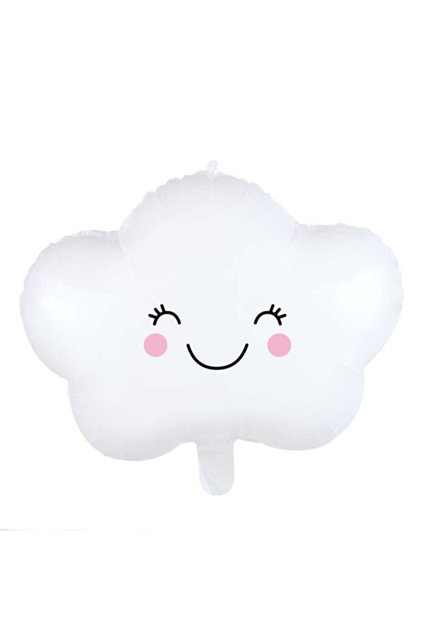 Smiling White Cloud Foil Balloon - Baby Kids Party Celebration