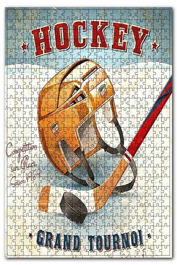 Hockey Game Poster Image 500 Piece Puzzle Jigsaw Puzzle Mdf (wood)